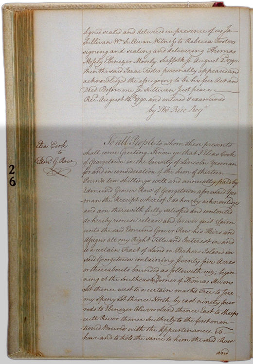 Land deeds of Rev. Foster August 2, 1790 Page 67 (back). Choose 'View Text' (at top) for faster download.