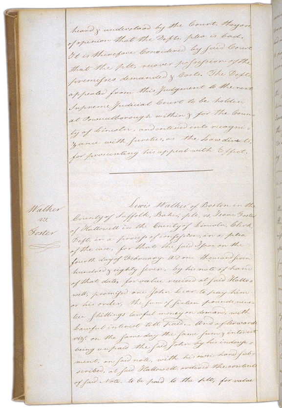 Walker v. Foster June 6, 1788 Page 219 (back). Choose 'View Text' (at top) for faster download.