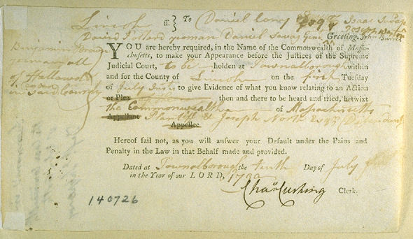 Foster v. North Summons of Witnesses (front). Choose 'View Text' (at top) for faster download.