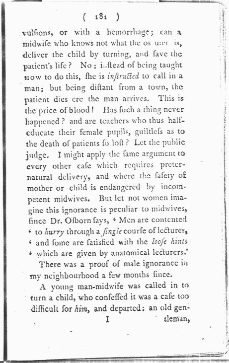 Man-Midwifery Dissected; or, the Obstetric Family Instructor Page 181. Choose 'View Text' (at top) for faster download.