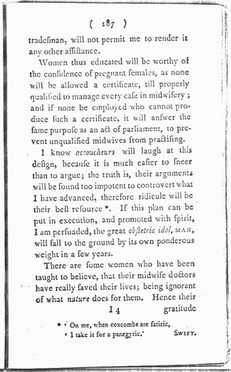 Man-Midwifery Dissected; or, the Obstetric Family Instructor Page 187. Choose 'View Text' (at top) for faster download.