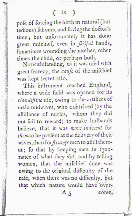 Man-Midwifery Dissected; or, the Obstetric Family Instructor Preface page ix. Choose 'View Text' (at top) for faster download.