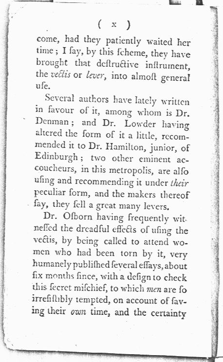 Man-Midwifery Dissected; or, the Obstetric Family Instructor Preface page x. Choose 'View Text' (at top) for faster download.