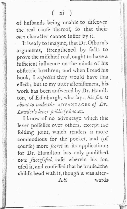 Man-Midwifery Dissected; or, the Obstetric Family Instructor Preface page xi. Choose 'View Text' (at top) for faster download.