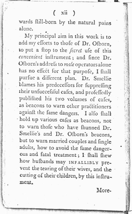 Man-Midwifery Dissected; or, the Obstetric Family Instructor Preface page xii. Choose 'View Text' (at top) for faster download.