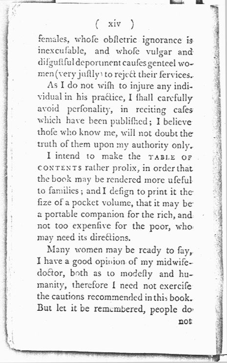 Man-Midwifery Dissected; or, the Obstetric Family Instructor Preface page xiv. Choose 'View Text' (at top) for faster download.