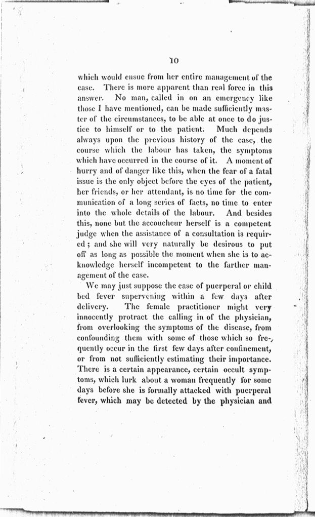 Remarks on the Employment of Females as Practitioners in Midwifery. By a Physician. Page 10. Choose 'View Text' (at top) for faster download.