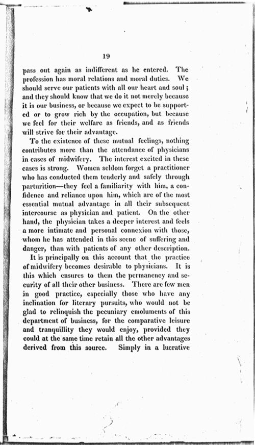 Remarks on the Employment of Females as Practitioners in Midwifery. By a Physician. Page 19. Choose 'View Text' (at top) for faster download.