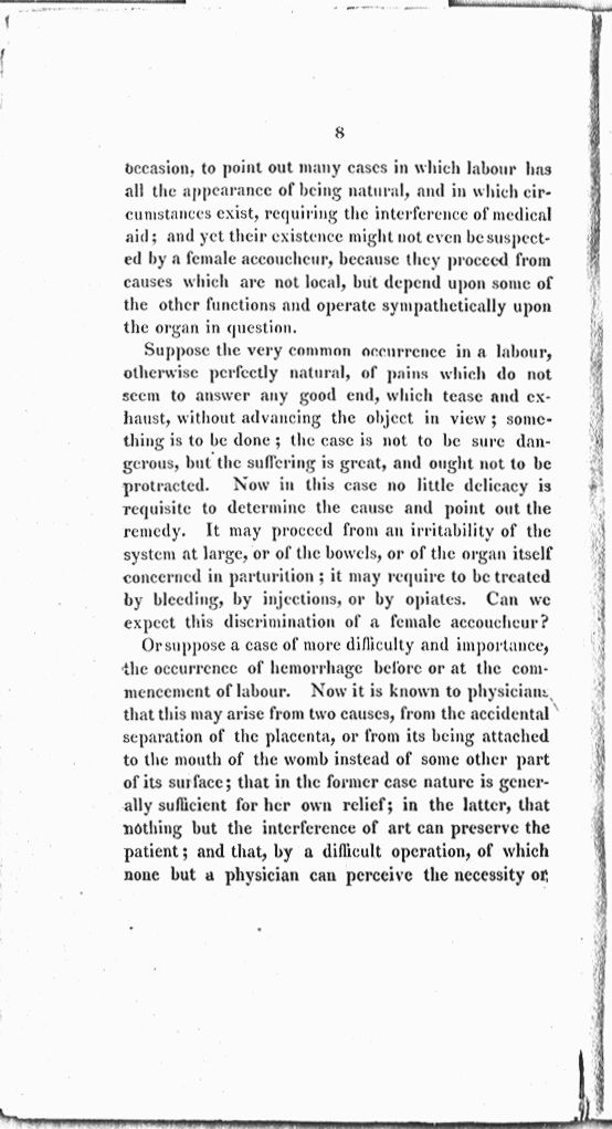 Remarks on the Employment of Females as Practitioners in Midwifery. By a Physician. Page 8. Choose 'View Text' (at top) for faster download.