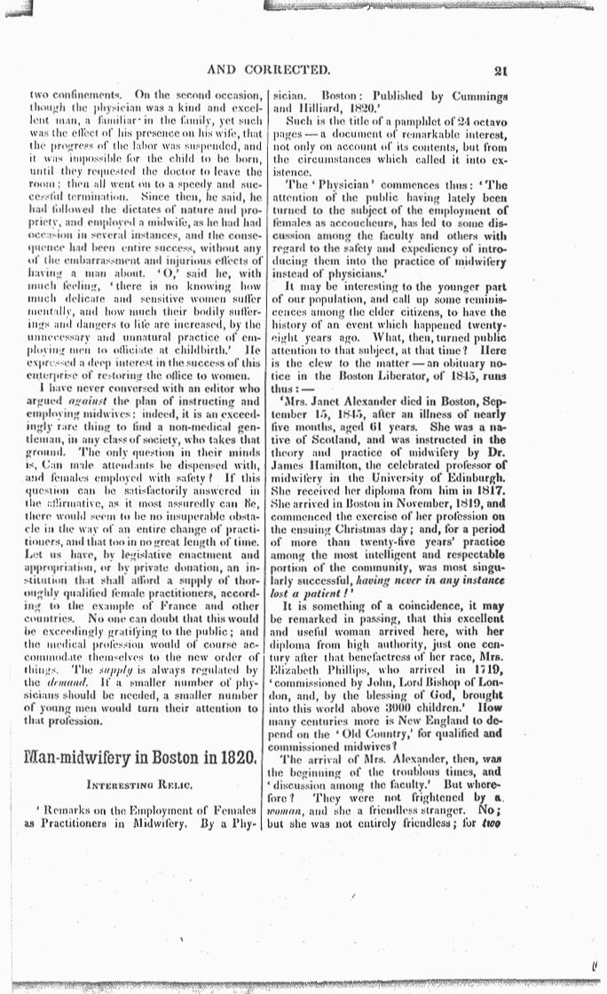 Man-Midwifery Exposed and Corrected Page 21. Choose 'View Text' (at top) for faster download.