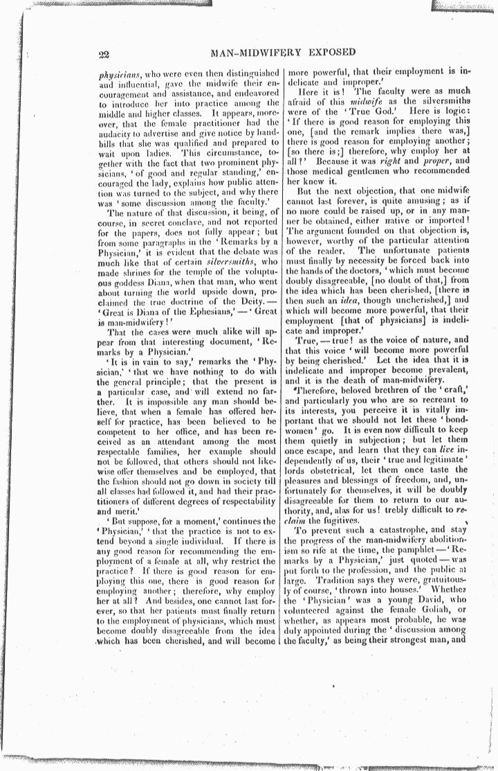 Man-Midwifery Exposed and Corrected Page 22. Choose 'View Text' (at top) for faster download.
