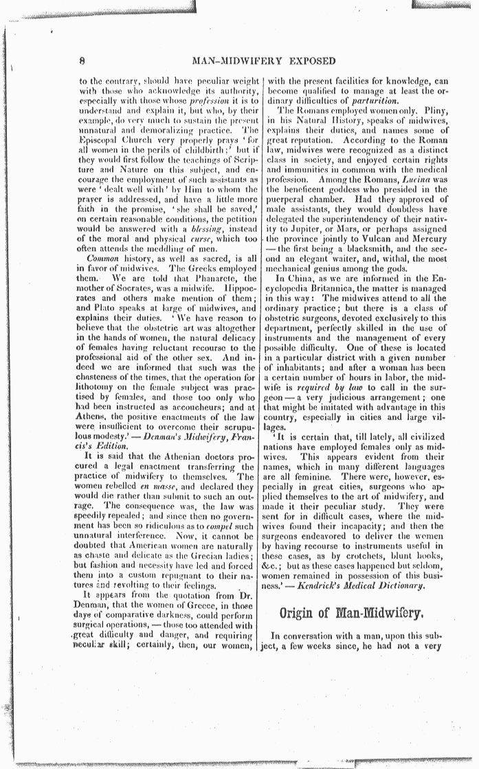 Man-Midwifery Exposed and Corrected Page 8. Choose 'View Text' (at top) for faster download.
