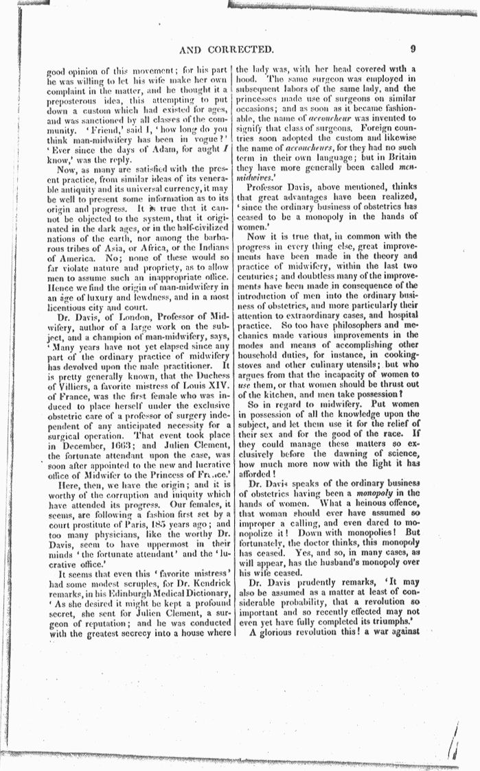 Man-Midwifery Exposed and Corrected Page 9. Choose 'View Text' (at top) for faster download.