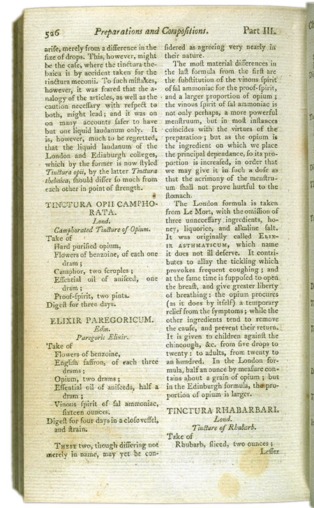 The Edinburgh New Dispensatory Page 526. Choose 'View Text' (at top) for faster download.