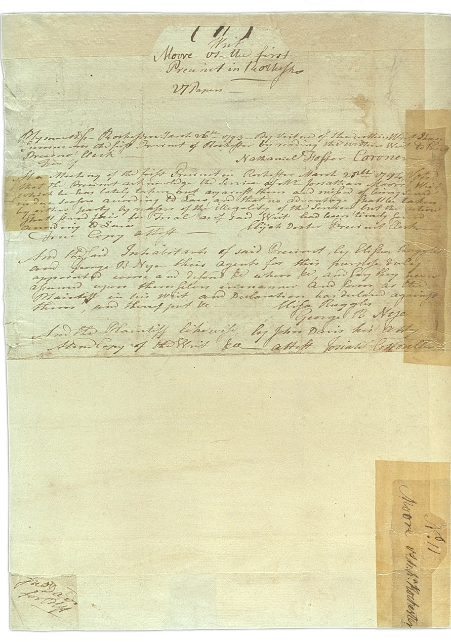 Moore v. The First Precinct in Rochester Page 1 (back). Choose 'View Text' (at top) for faster download.