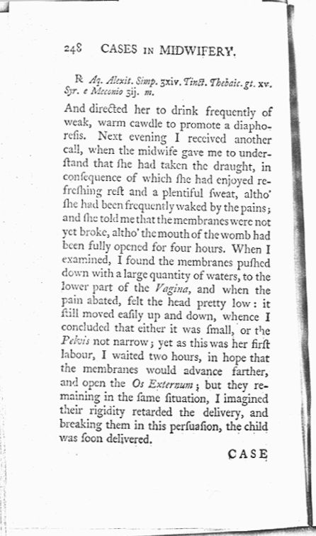 A Collection of Cases and Observations in Midwifery (Volume Two) Page 248. Choose 'View Text' (at top) for faster download.