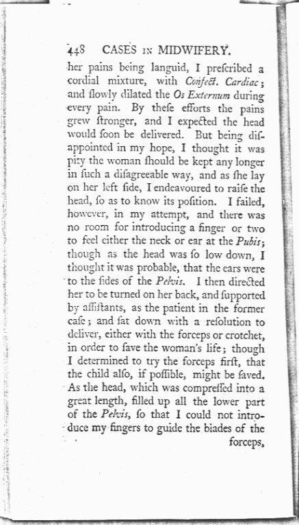 A Collection of Cases and Observations in Midwifery (Volume Two) Page 448. Choose 'View Text' (at top) for faster download.