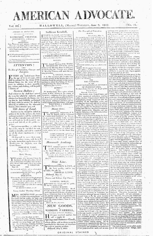 Death Notice for Martha Ballard Title page. Choose 'View Text' (at top) for faster download.
