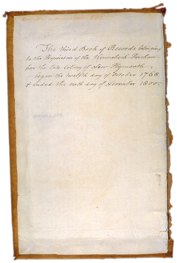 Kennebec Purchase Records Inside Cover. Choose 'View Text' (at top) for faster download.