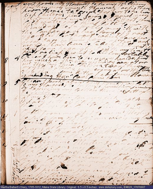 Aug. 7-13, 1787 diary page (image, 105K). Choose 'View Text' (at left) for faster download.