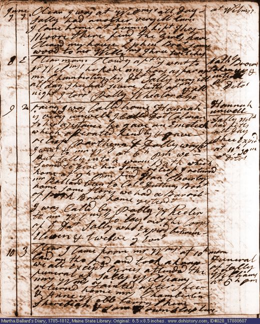 Jun. 7-10, 1788 diary page (image, 132K). Choose 'View Text' (at left) for faster download.
