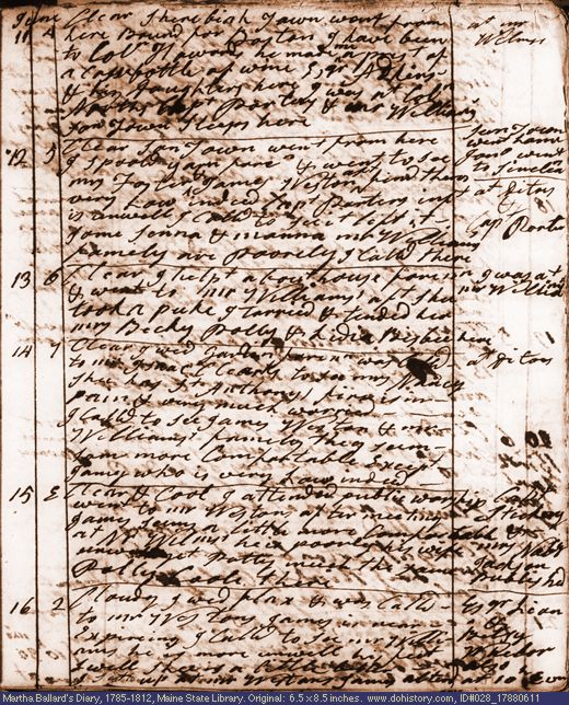 Jun. 11-16, 1788 diary page (image, 138K). Choose 'View Text' (at left) for faster download.