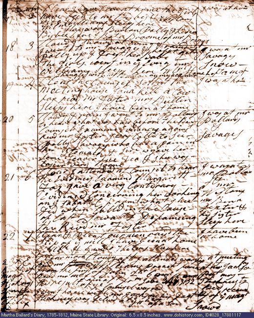 Nov. 17-23, 1788 diary page (image, 143K). Choose 'View Text' (at left) for faster download.