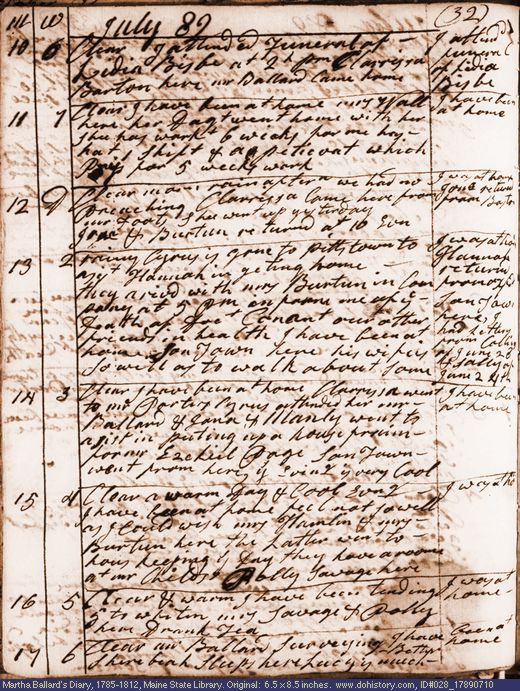 Jul. 10-17, 1789 diary page (image, 138K). Choose 'View Text' (at left) for faster download.