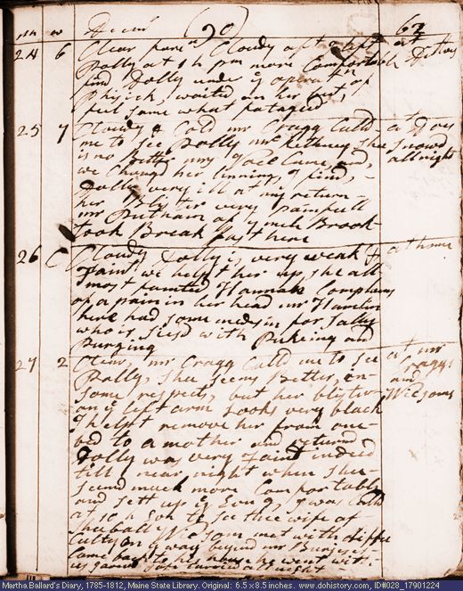 Dec. 24-27, 1790 diary page (image, 111K). Choose 'View Text' (at left) for faster download.