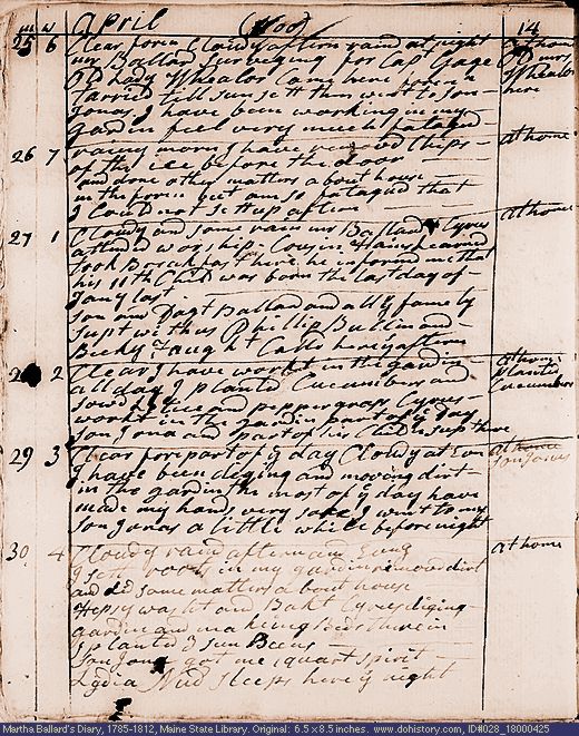 Apr. 25-30, 1800 diary page (image, 141K). Choose 'View Text' (at left) for faster download.