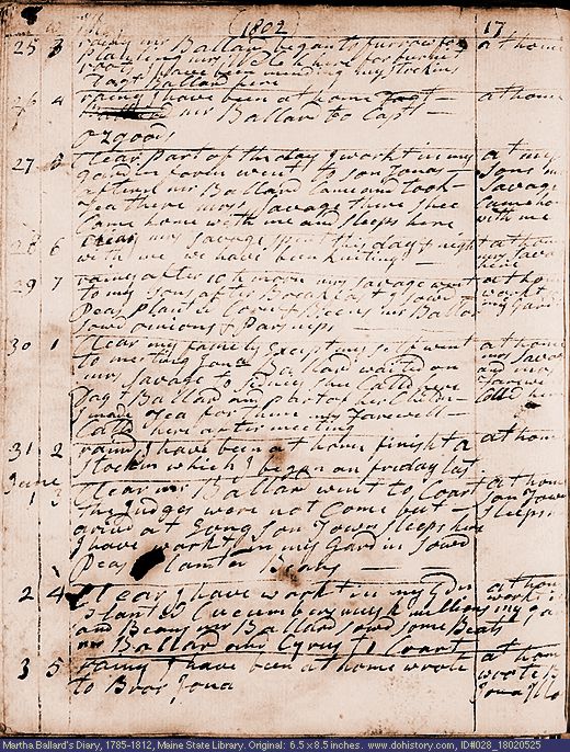 May 25-Jun. 3, 1802 diary page (image, 143K). Choose 'View Text' (at left) for faster download.