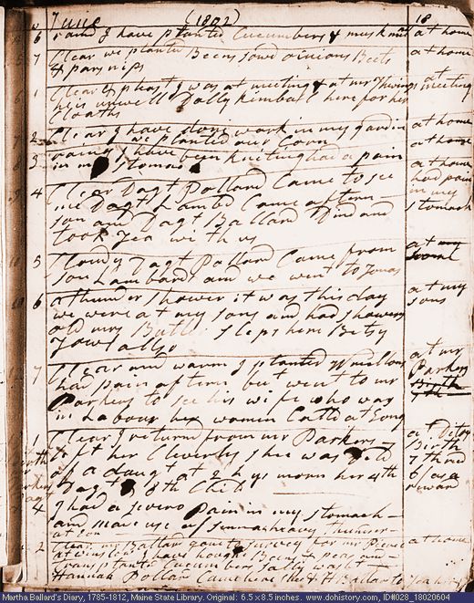 Jun. 4-14, 1802 diary page (image, 125K). Choose 'View Text' (at left) for faster download.