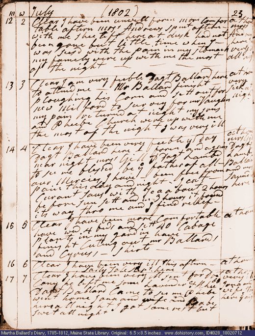 Jul. 12-17, 1802 diary page (image, 122K). Choose 'View Text' (at left) for faster download.